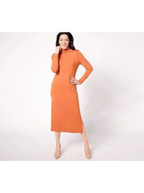 Women with Control Midi Dress Size 3X Regular Finespun Jersey Tummy Control NEW
